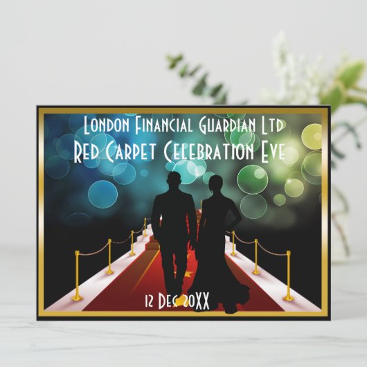 vip event - uitnodiging voor rode tapijt zwarte st (Staand voorkant)