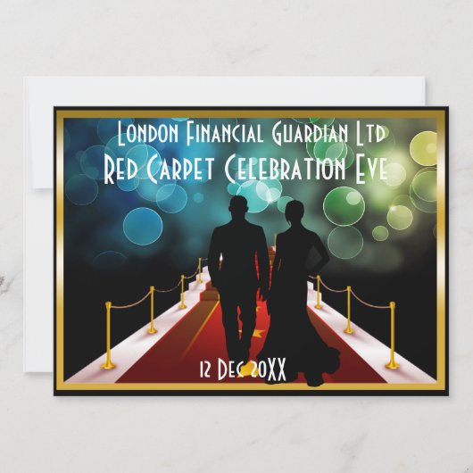 vip event - uitnodiging voor rode tapijt zwarte st (Voorkant)