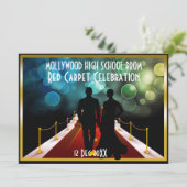 vip event - uitnodiging voor rode tapijt zwarte st (Staand voorkant)