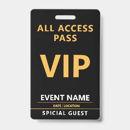 VIP-Eventbadge – Ontwerp voor All Access-pas Badge