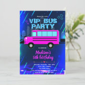 VIP-feestbusuitnodiging Kaart (Staand voorkant)