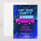 VIP-feestbusuitnodiging Kaart (Voorkant / Achterkant)