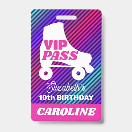 VIP-feestpas meisje roller skate sleutelhanger Badge