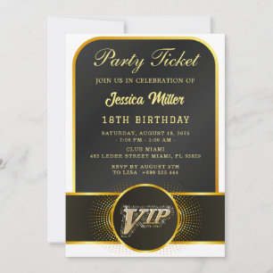 VIP-feestticket verjaardagsuitnodiging Kaart
