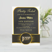 VIP-feestticket verjaardagsuitnodiging Kaart (Staand voorkant)