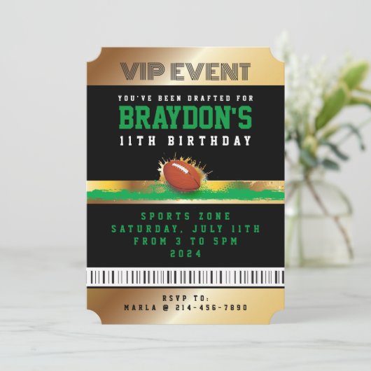 VIP-FOOTBALL ALLE TOEGANG tot Gold Pass Badge-uitn Kaart (Staand voorkant)