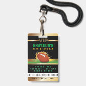 VIP Football Birthday ALL TOEGANG Gold Pass Badge (Front with Lanyard)