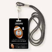 VIP Football passeren Aangepaste foto van geboorte Badge (Voorkant met draagriem)
