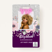 VIP FOTO ID - Feest, Festival, Evenement GLITTER G Badge (Voorkant)