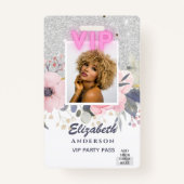 VIP-FOTO-ID - Feest, Festival, Evenement GLITTER G Badge (Voorkant)