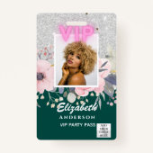 VIP FOTO ID - Feest, Festival, Evenement GLITTER G Badge (Voorkant)