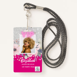 VIP-FOTO-ID - Feest, Festival, Evenement GLITTER G Badge