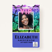 VIP FOTO ID - Feest Festival Evenement GLITTER GLA Badge (Voorkant)