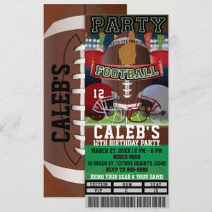 VIP-gameticket voor football Party Birthday Kaart