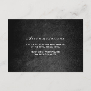 Vip Glam Black Wedding Hotel Accomodatie Informatiekaartje