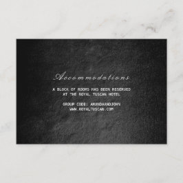 Vip Glam Black Wedding Hotel Accomodatie Informatiekaartje