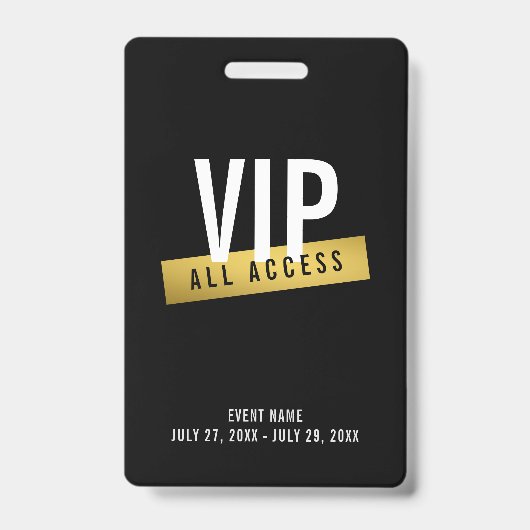 VIP Gold All Access Concert Badge (Voorzijde)