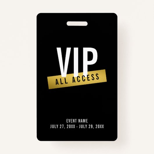 VIP Gold All Access Concert Badge (Voorkant)