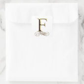 VIP Gold "F"-monogram Vierkante Sticker (Tas)