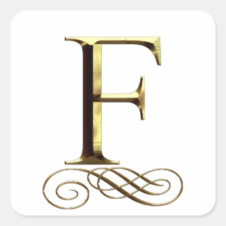 VIP Gold "F"-monogram Vierkante Sticker