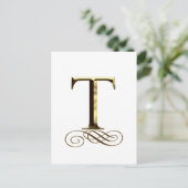 VIP Gold"T" monogram Briefkaart (Staand voorkant)