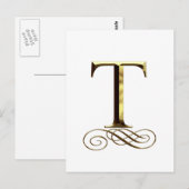 VIP Gold"T" monogram Briefkaart (Voorkant / Achterkant)