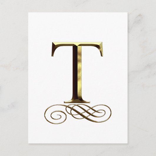 VIP Gold"T" monogram Briefkaart (Voorkant)