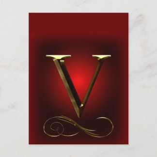 VIP Gold "V"-monogram in rood en zwart Briefkaart