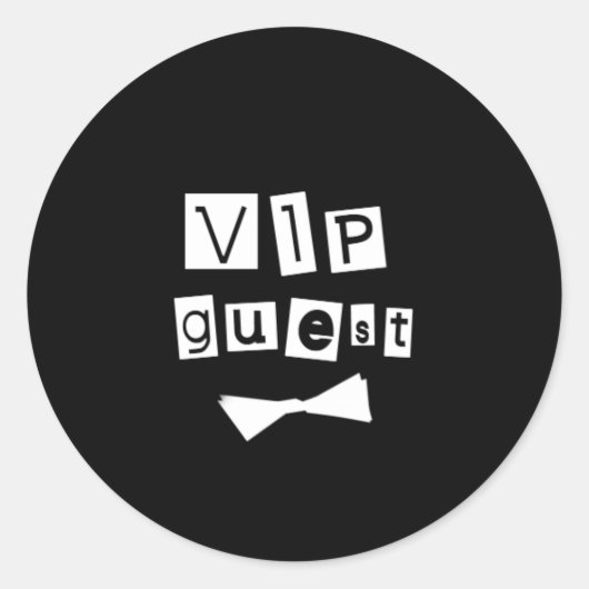 VIP Guest Bow Stropdas Ronde Sticker (Voorkant)