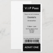 VIP het Ticket van de Toelating van de Partij van Kaart (Voorkant / Achterkant)