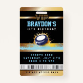 VIP Hockey ALL TOEGANG Gold Pass Badge (Voorkant)