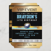 VIP Hockey ALL TOEGANG Gold Pass Badge Uitnodiging (Voorkant / Achterkant)