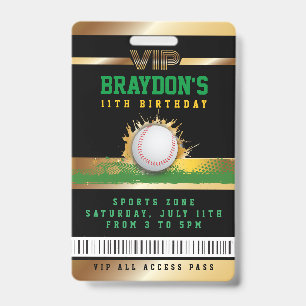 VIP-honkbal ALL ACCESS-gouden pasbadge Badge