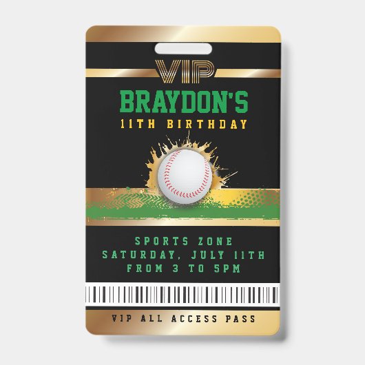 VIP-honkbal ALL ACCESS-gouden pasbadge Badge (Voorzijde)