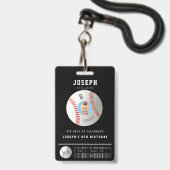VIP-honkbalpas Aangepaste foto verjaardagsfeestje Badge (Voorzijde met lanyard)
