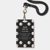 VIP-honkbalpas Aangepaste foto verjaardagsfeestje Badge (Achterkant met lanyard)