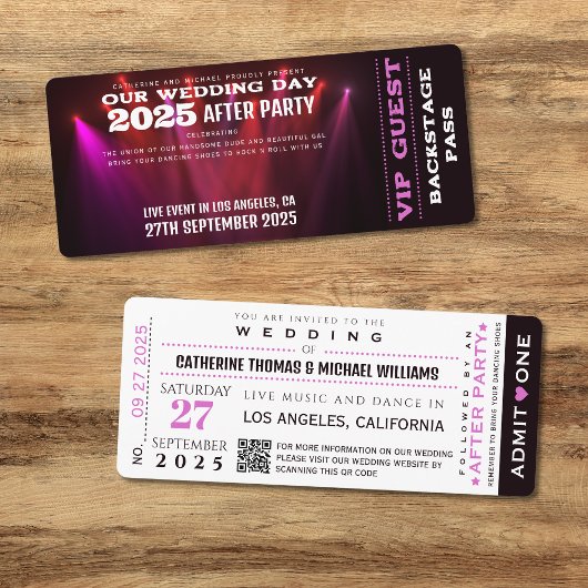 VIP-kaartje voor muziekopnames met QR-code Save The Date