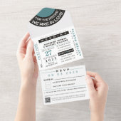 VIP-kaartje voor muziekopnames met RSVP-bruiloft All In One Uitnodiging (Afscheurbaar)