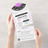 VIP-kaartje voor muziekopnames met RSVP-bruiloft All In One Uitnodiging (Afscheurbaar)