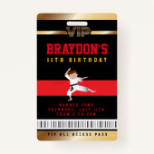 VIP Karate Birthday ALL TOEGANG Gold Pass Badge (Voorkant)