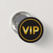 VIP-knopgoud op zwart Ronde Button 3,2 Cm (Voorkant /achterkant)