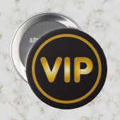 VIP-knopgoud op zwart Ronde Button 3,2 Cm
