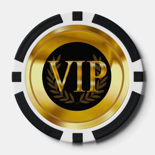 VIP Laurel Wreath Las Vegas goud zwart Poker Chips (Voorkant)