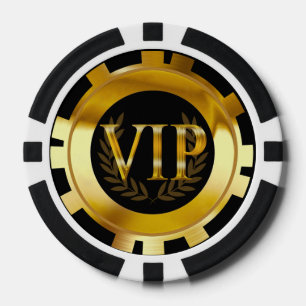 VIP Laurel Wreath Las Vegas goud zwart Pokerchips