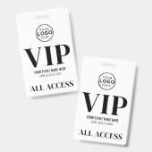 VIP Logo All Access Evenement Badge (Voor- en achterkant)