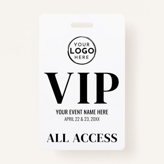 VIP Logo All Access Event Badge (Voorkant)
