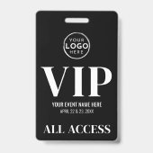 VIP Logo Black All Access Evenement Badge (Achterkant)