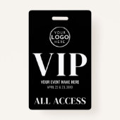 VIP Logo Black All Access Event Badge (Voorkant)