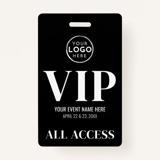 VIP Logo Black All Access Event Badge (Achterkant)