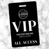 VIP Logo Black All Access Event Badge